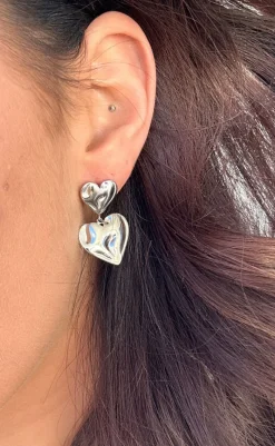 Discount Øreringe - Odessa Heart - Silver Colour Smykker