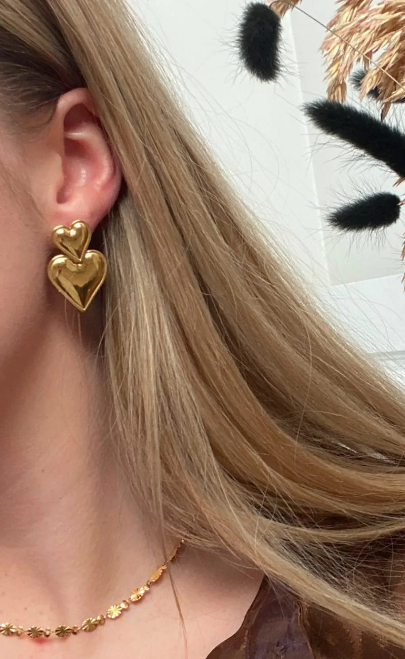 Online Øreringe - Marseille Heart - Gold Colour Smykker