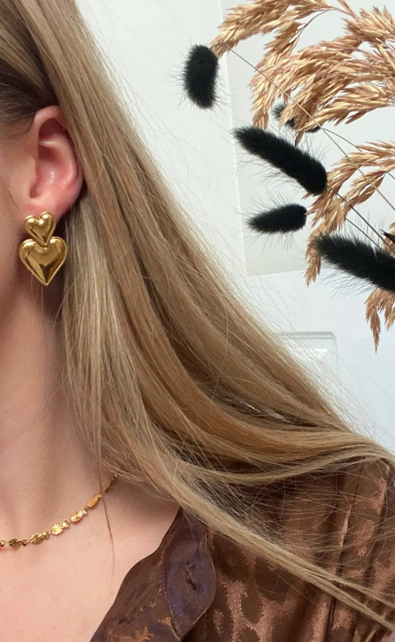 Online Øreringe - Marseille Heart - Gold Colour Smykker