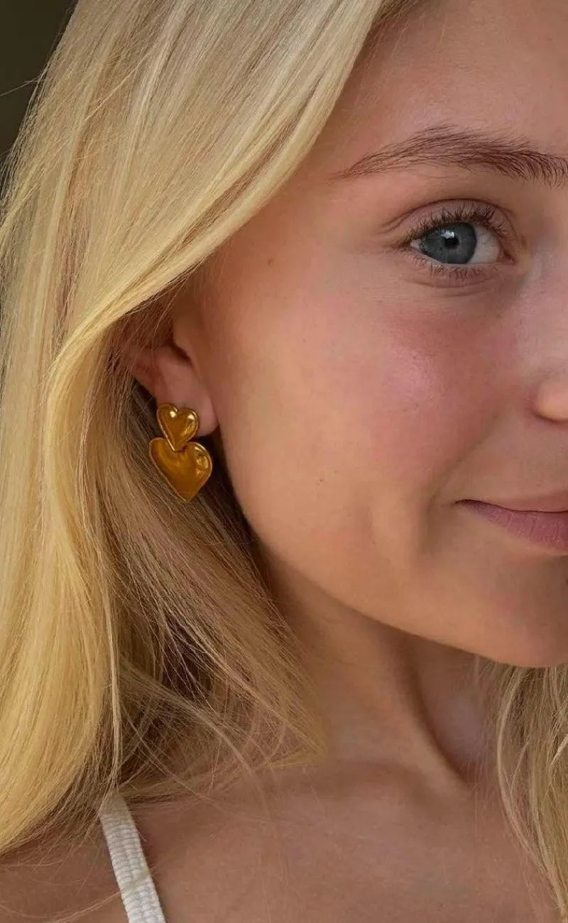 Online Øreringe - Marseille Heart - Gold Colour Smykker