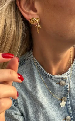 Discount Øreringe - Big Rose - Gold Colour Smykker