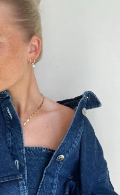 Hot Øreringe - Hammered Pearl - Gold Colour Smykker