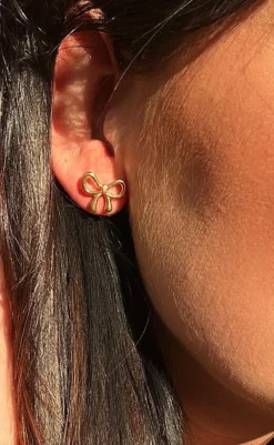 Outlet Øreringe - Las Vegas Bow - Gold Colour Smykker