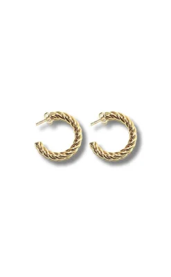 Online Øreringe - Taiwan Twisted Hoops - Gold Colour Smykker