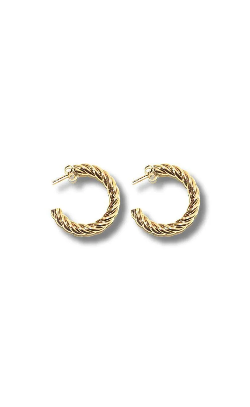 Online Øreringe - Taiwan Twisted Hoops - Gold Colour Smykker
