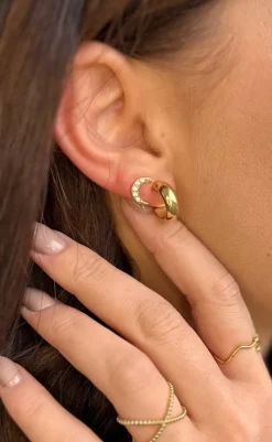 Hot Øreringe - Berlin Mini Moon - Gold Colour Smykker