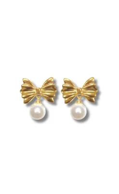 Hot Øreringe - Christina Bow - Gold Colour Smykker