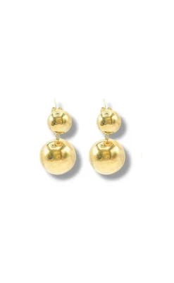 Online Øreringe - Drop Ball - Gold Colour Smykker