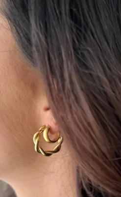 Hot Øreringe / Hoops - Dubai - Gold Colour Smykker