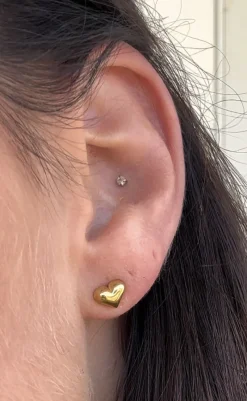 Best Øreringe - Houston Heart - Gold Colour Smykker