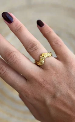 Sale Ring - Helena Hammered - Golden Smykker