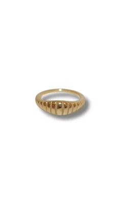Outlet Ring - Twisted Crossaint Small - Golden Colour Smykker
