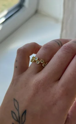 New Ring - Safira Stone - Gold Colour Smykker