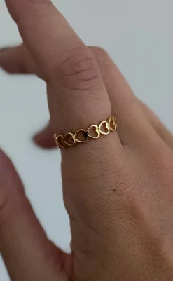 Sale Ring - Hanna Heart - Golden Colour Smykker