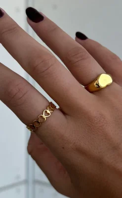 Sale Ring - Hanna Heart - Golden Colour Smykker