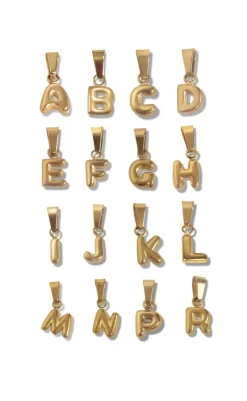 Discount Vedhæng - Chunky Letter - Gold Colour Smykker