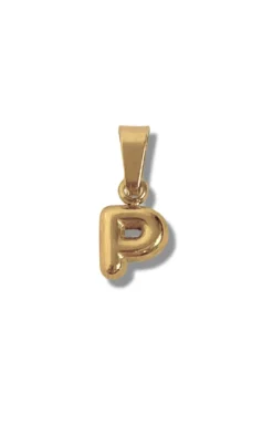 Discount Vedhæng - Chunky Letter - Gold Colour Smykker