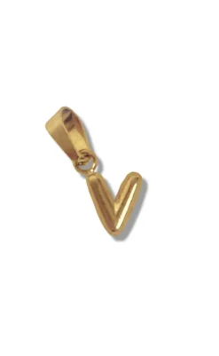 Discount Vedhæng - Chunky Letter - Gold Colour Smykker