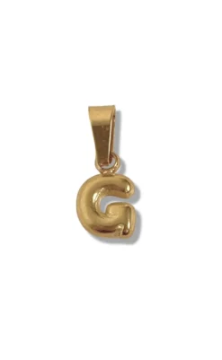 Discount Vedhæng - Chunky Letter - Gold Colour Smykker