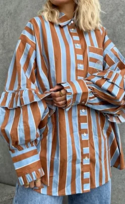 Hot Skjorte - Untitled - Brown/Light Blue Skjorter