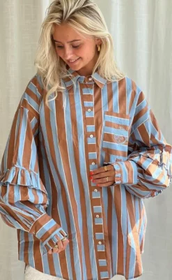 Hot Skjorte - Untitled - Brown/Light Blue Skjorter