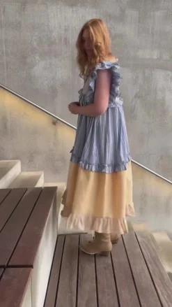 Discount Kjole - Heart Dance - Beige/Light Blue Kjoler