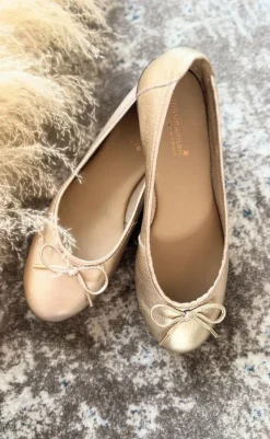 Online Tim & Simonsen Ballerinaer - Ditte - Gold Loafers & Ballerinaer