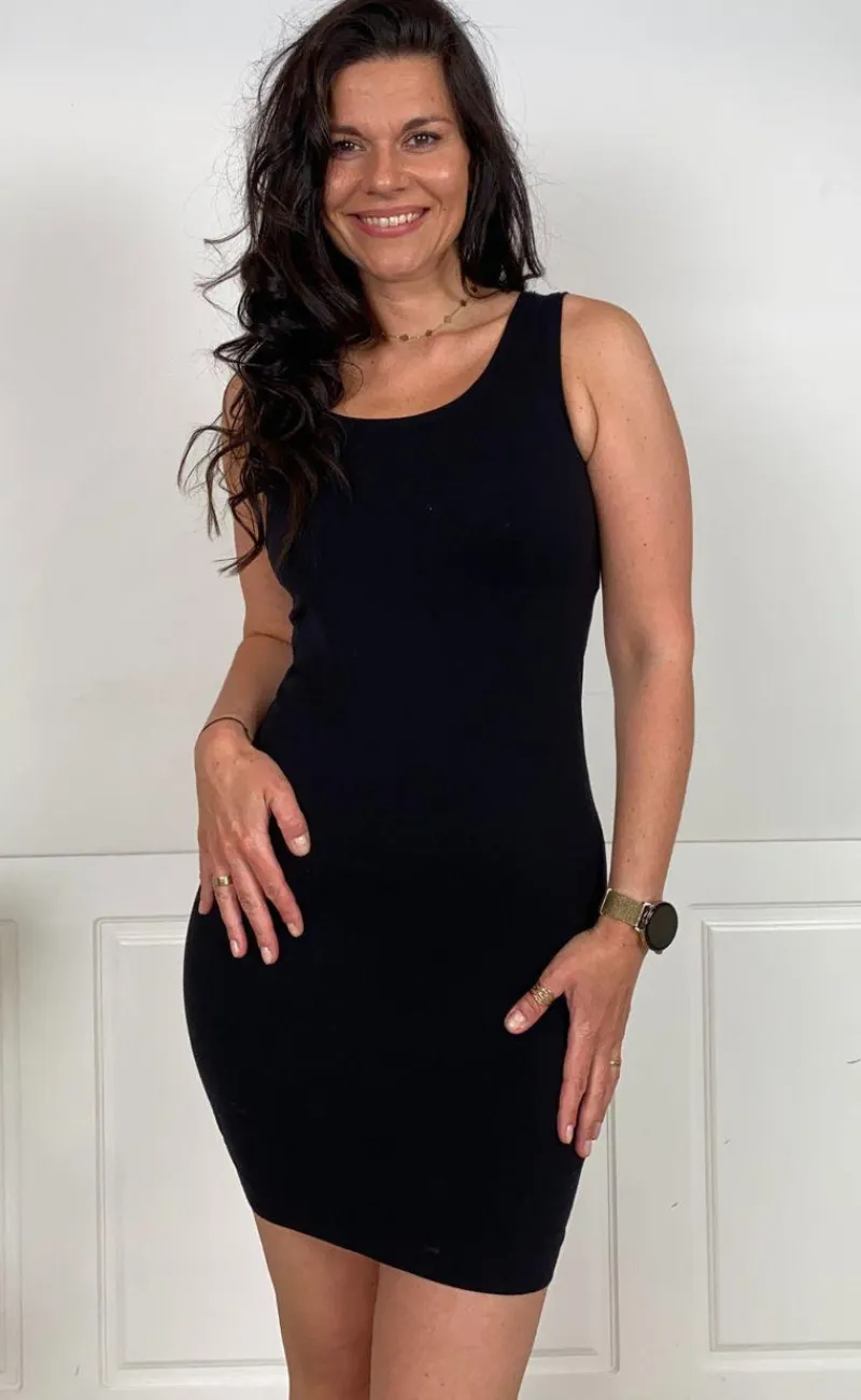 New Tim & Simonsen Kjole - Ellen Fullslip - Black Kjoler