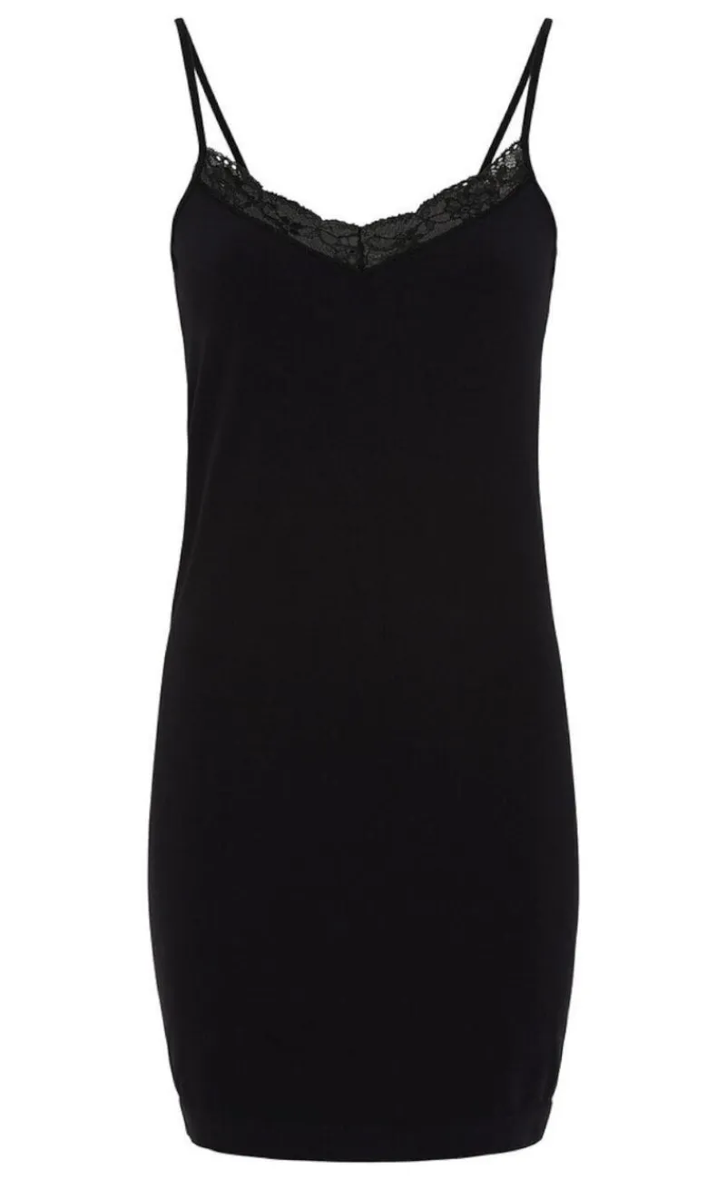 Outlet Tim & Simonsen Kjole - Marylin Fullslip - Black Kjoler