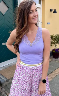 Best Tim & Simonsen Top - Belen V-Lace - Lavender (vendbar) T-shirts & Toppe