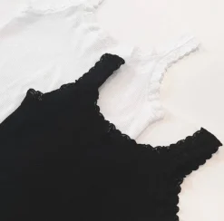 Outlet Tim & Simonsen Top - Frida Rib - Black T-shirts & Toppe