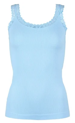 Sale Tim & Simonsen Top - Frida Rib - Azzurro T-shirts & Toppe