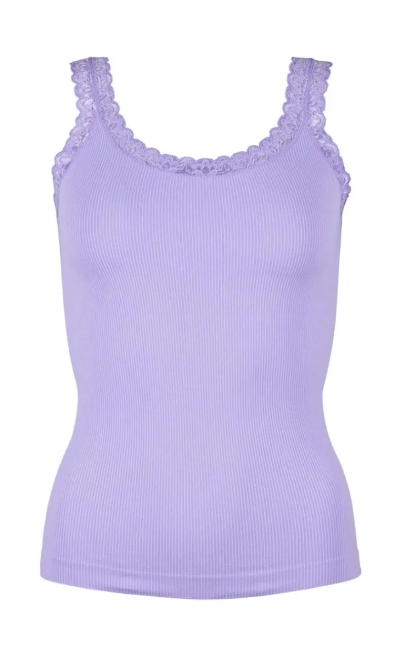 Hot Tim & Simonsen Top - Frida Rib - Lavanda T-shirts & Toppe
