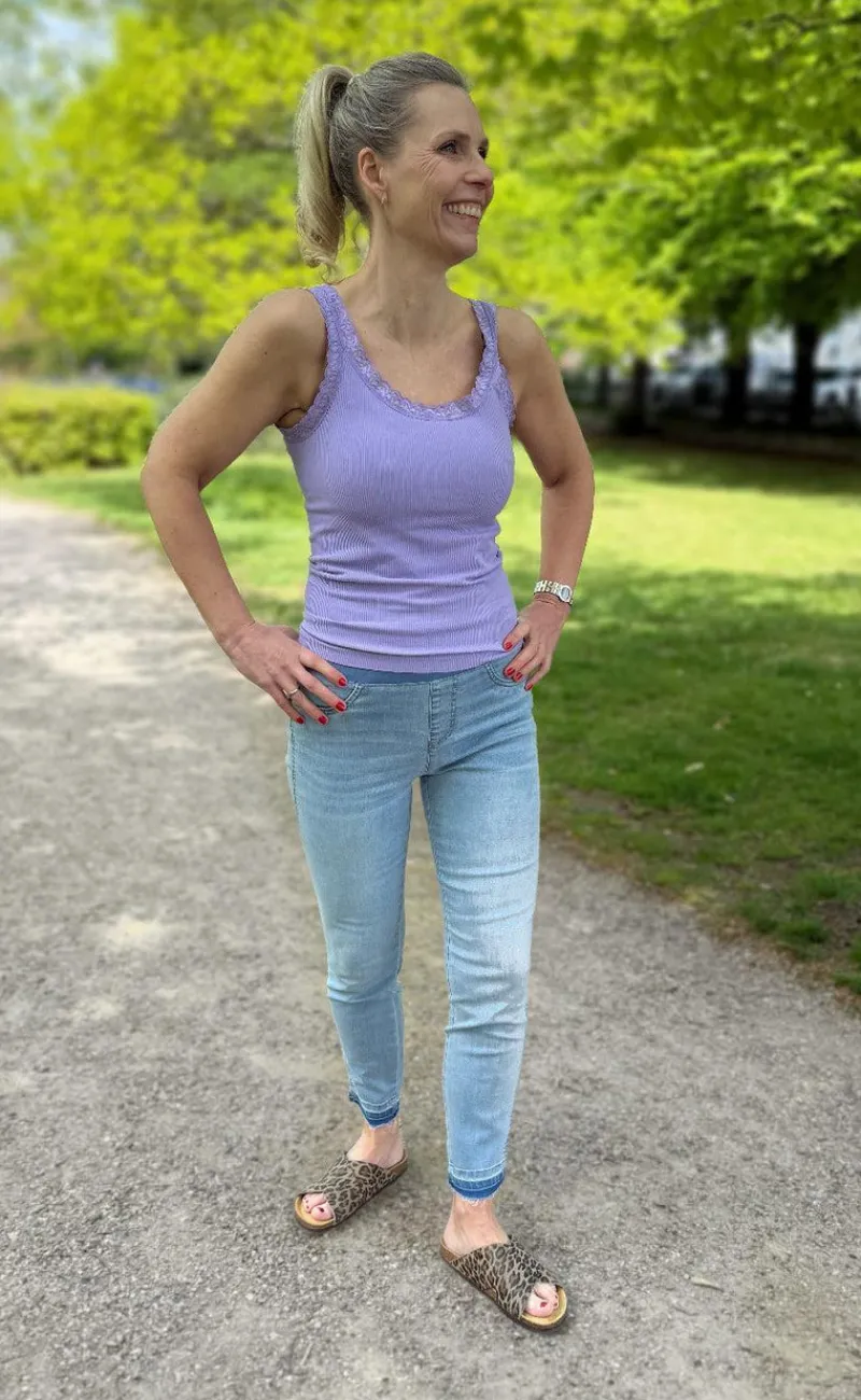 Hot Tim & Simonsen Top - Frida Rib - Lavanda T-shirts & Toppe