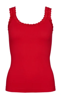 Tim & Simonsen Top - Frida Rib - Rosso T-shirts & Toppe