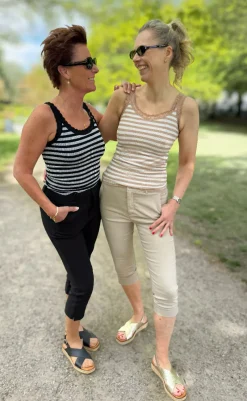 Outlet Tim & Simonsen Top - Isa Rib - Nudo/Bianco T-shirts & Toppe