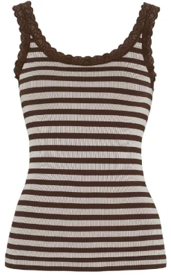 Best Tim & Simonsen Top - Isa Rib - Cioccolato/Bianco T-shirts & Toppe