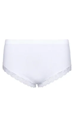 Online Tim & Simonsen Trusser - Feline Rib Midi - Bianco Undertøj & Shapewear