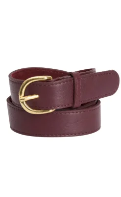 Clearance Tim og Simonsen Bælte - Anni Jeans - Bordeaux/Gold Tasker|Bukser & Jeans