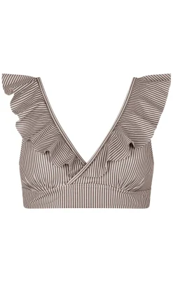 Best Bikini Overdel / Top - Marianna - Brown Stripes Badetøj|T-shirts & Toppe