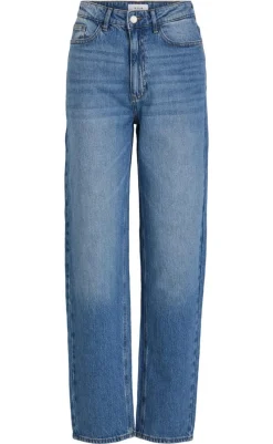 Online VILA Bukser / Jeans - Kelly - Medium Blue Denim Bukser & Jeans