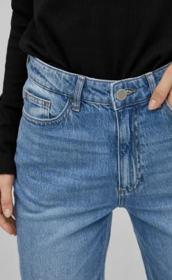 Online VILA Bukser / Jeans - Kelly - Medium Blue Denim Bukser & Jeans