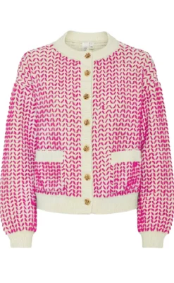 New Cardigan - Gea - Birch/Fuchsia Fedora Cardigans
